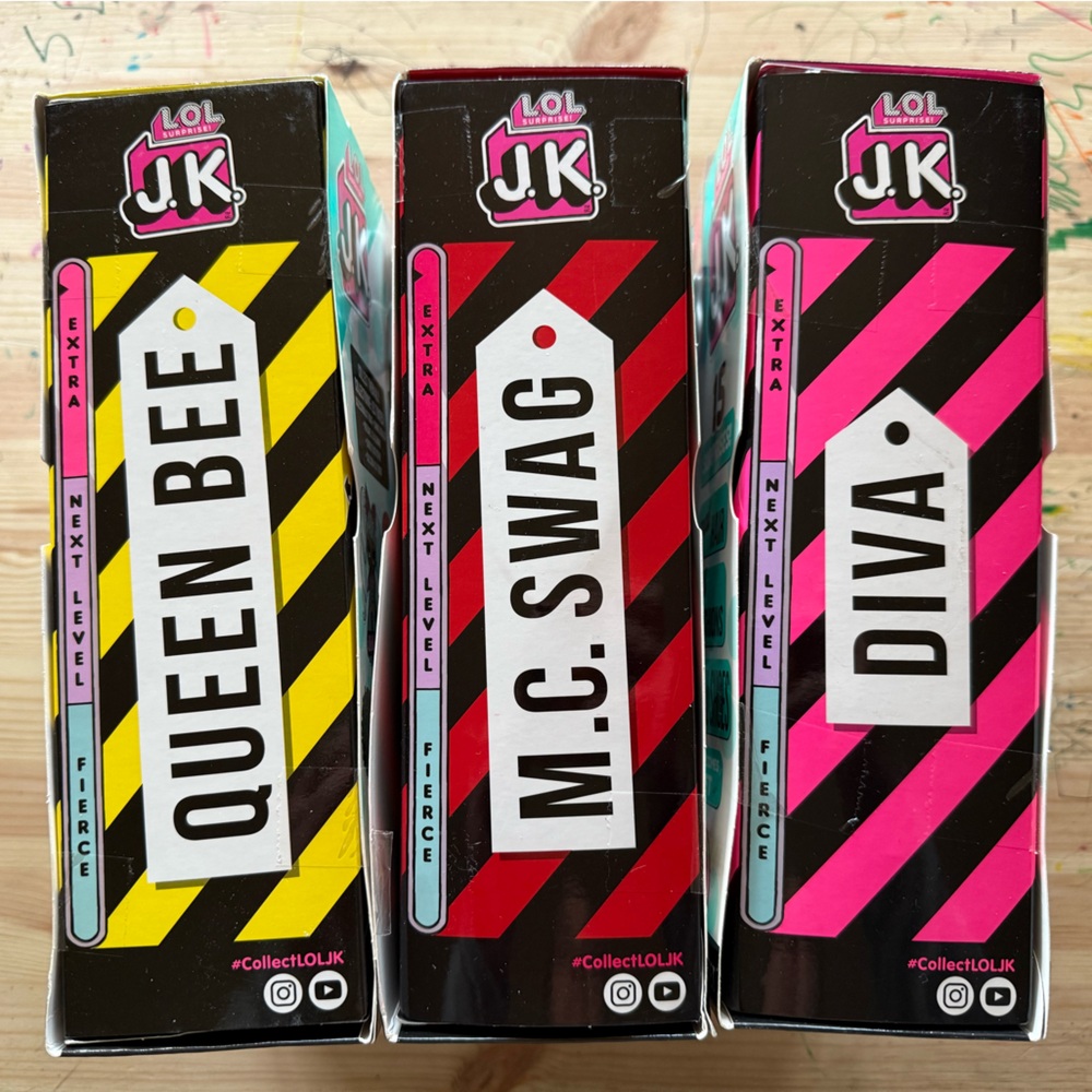 3 (three) NEW IN BOX LOL JK mini fashion dolls - M.C. Swag, Diva and Queen Bee